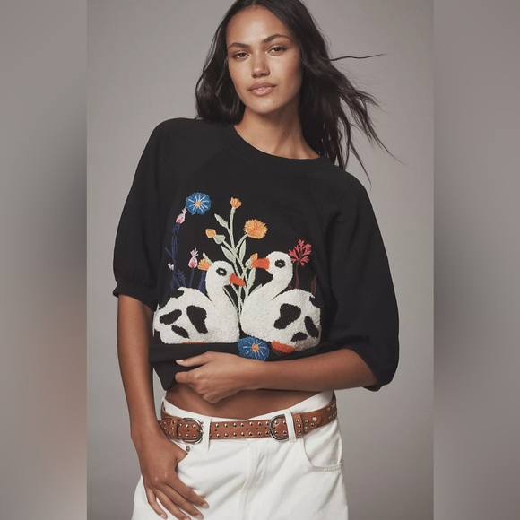 Anthropologie Tops - Anthropologie By Anthropologie Tufted Duck Sweatshirt